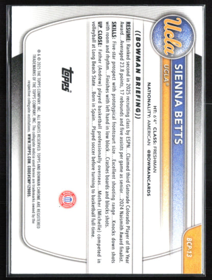 Sienna Betts 1st Bowman Mojo