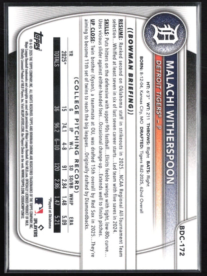 Malachi Witherspoon 1st Bowman Chrome