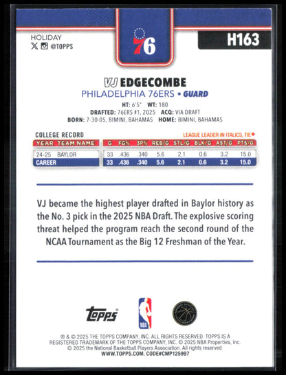VJ Edgecombe RC Blue Foil Holiday