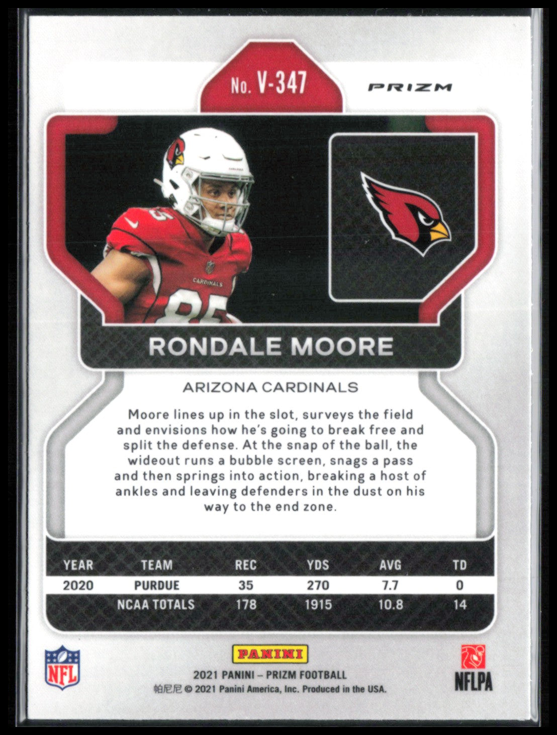 Rondale Moore RC Silver Prizm