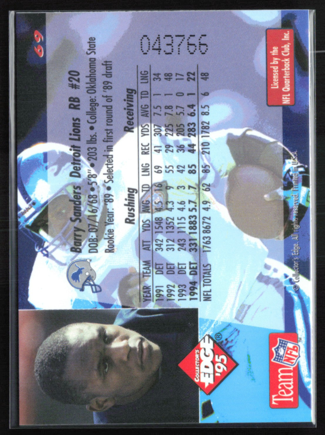 Barry Sanders 1995 Edge