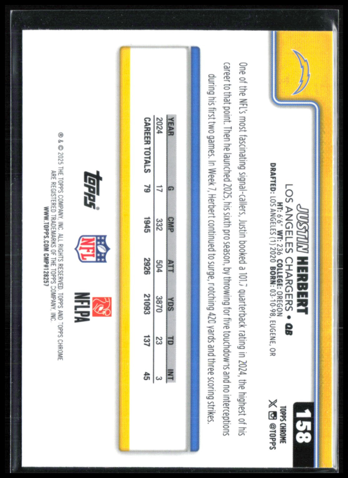 Justin Herbert Pink X-Fractor