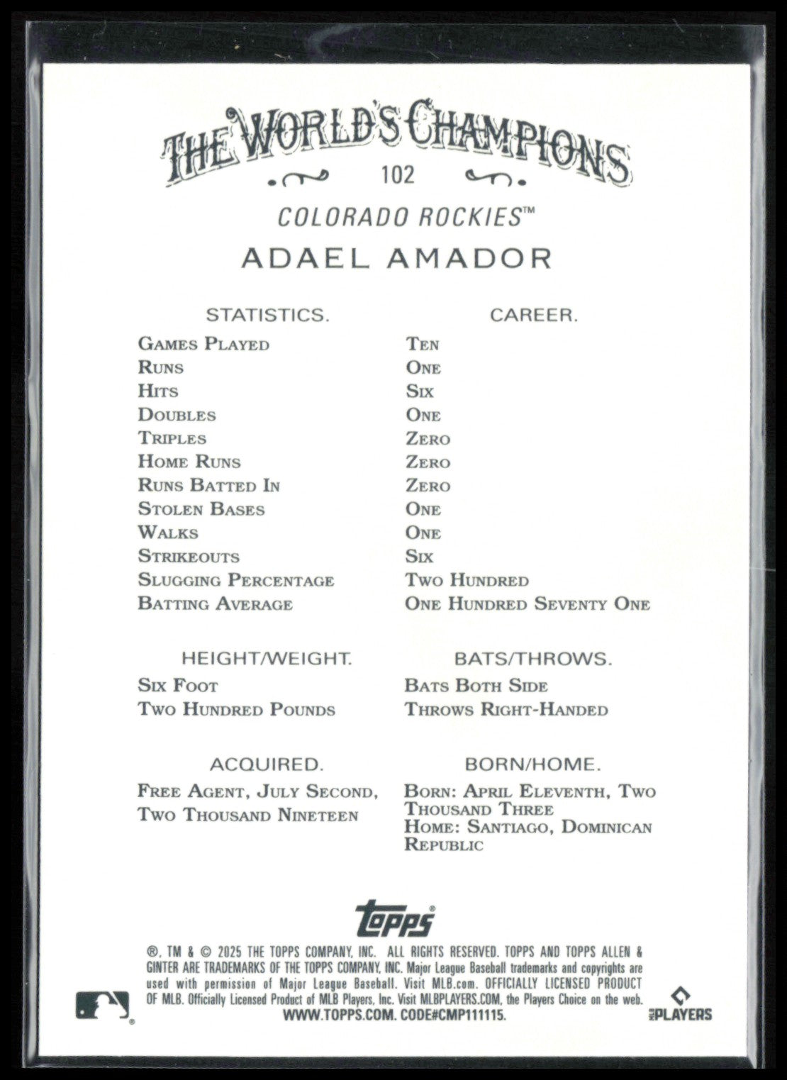 Adael Amador RC Rainbow Foil