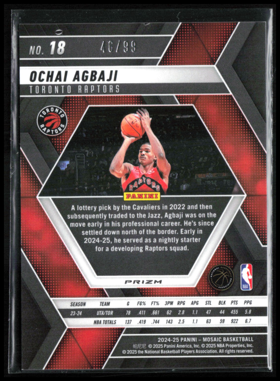 Ochai Agbaji Red Fast Break /99