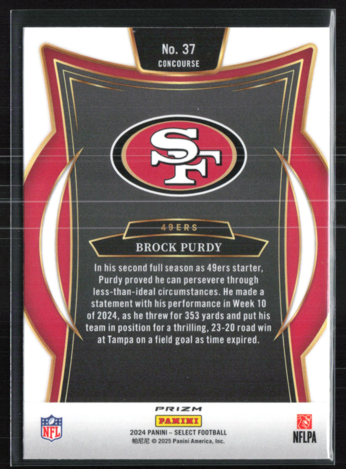 Brock Purdy Gold Black Shock