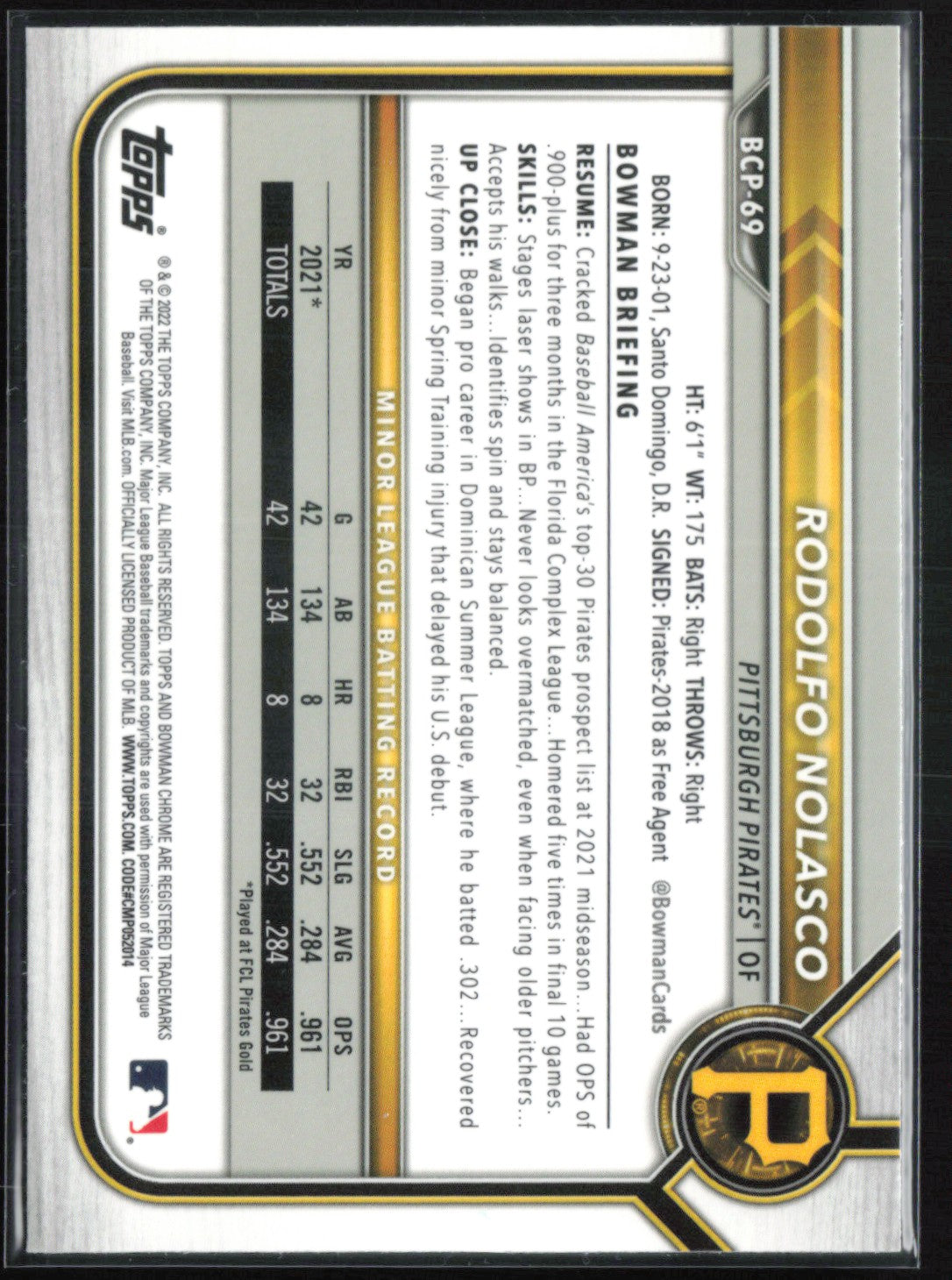 Rodolfo Nolasco 1st Bowman Mojo