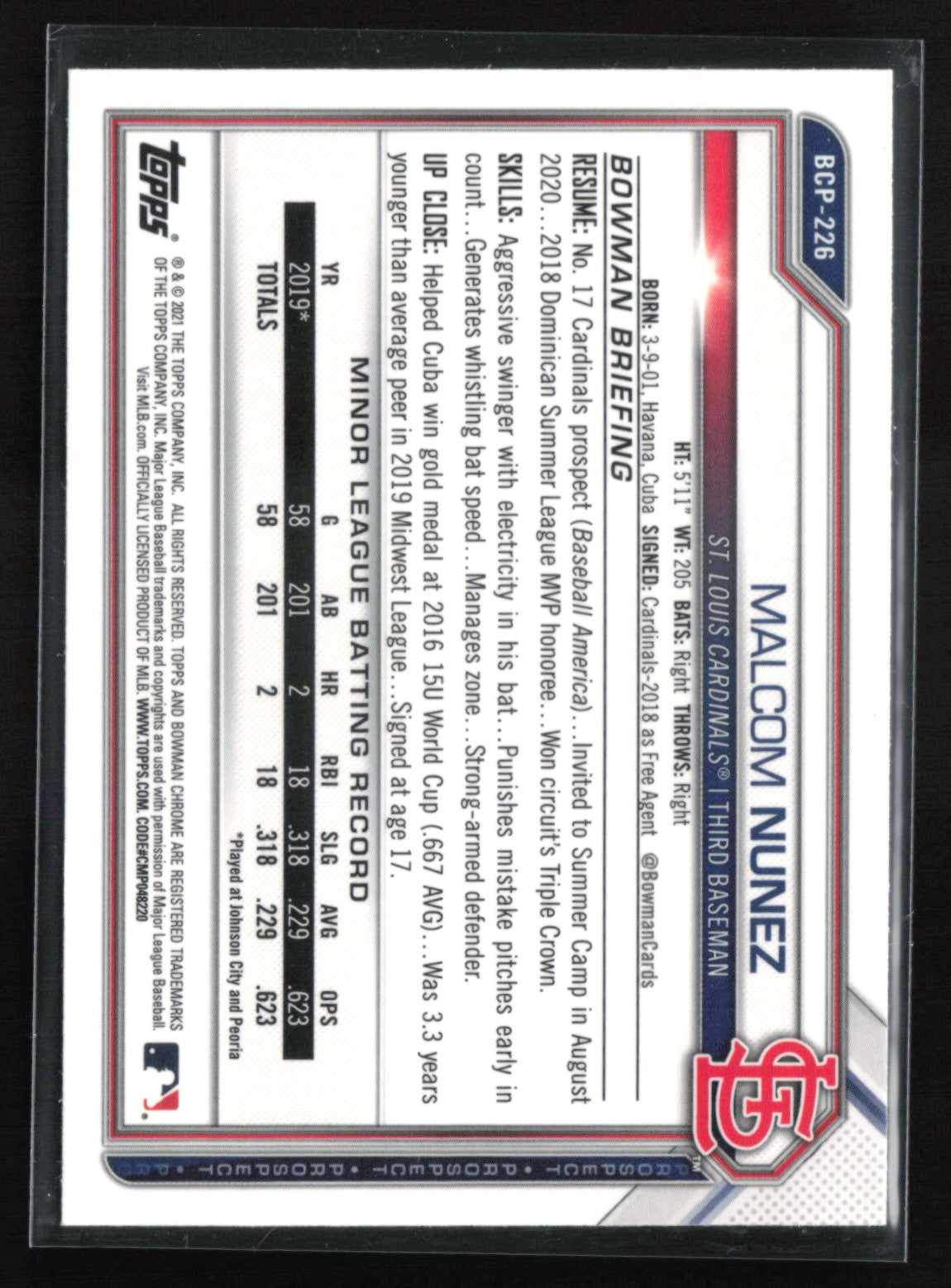 Malcom Nunez 1st Bowman Mojo
