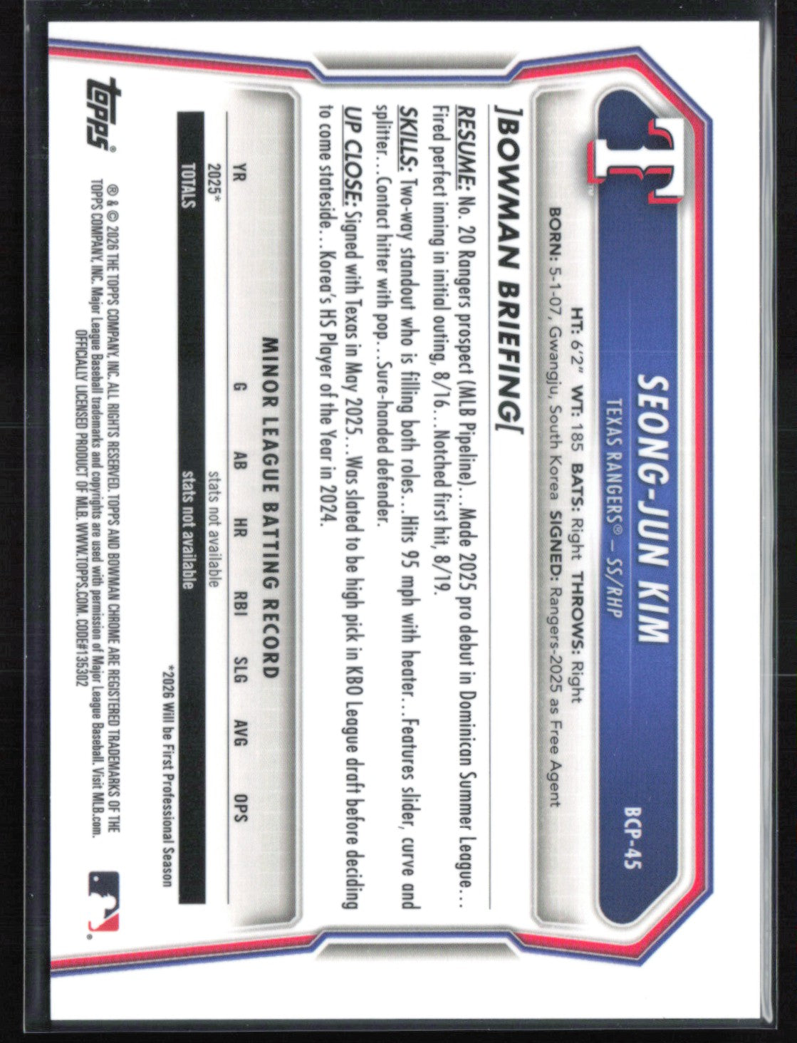 Seong-Jun Kim 1st Bowman Reptilian Refractor