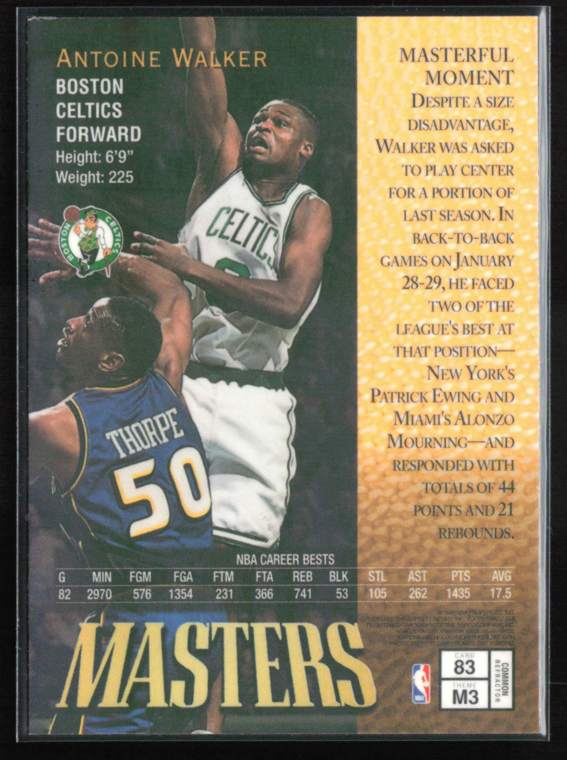 Antoine Walker Topps Finest Masters w/Peel