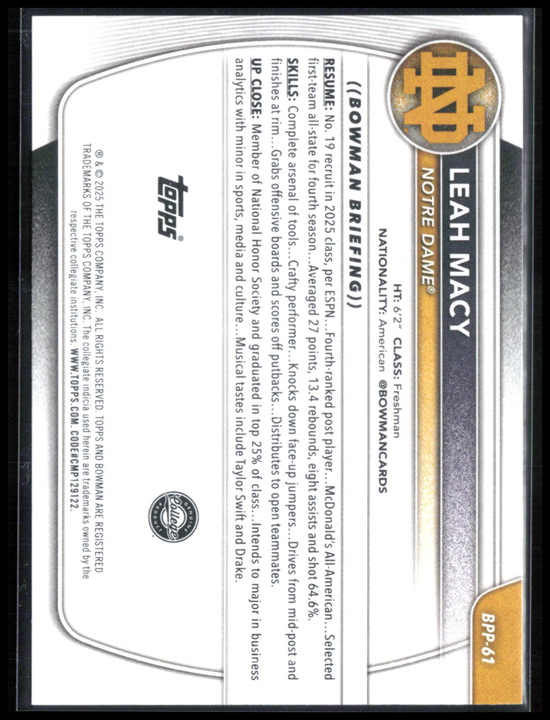 Leah Macy 1st Bowman