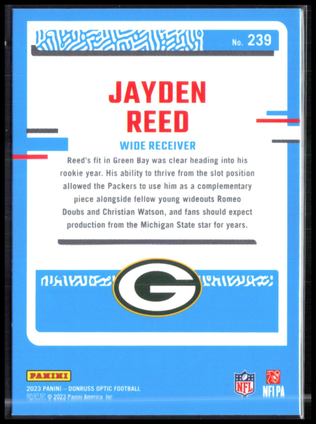 Jayden Reed RC Rated Rookie