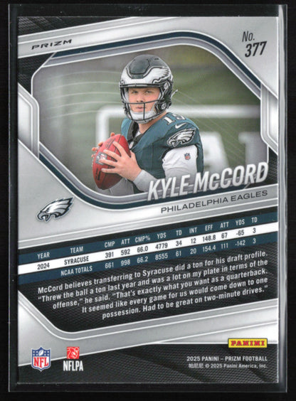 Kyle McCord RC Silver Prizm