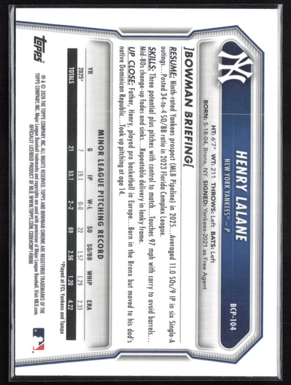 Henry Lalane 1st Bowman Mojo