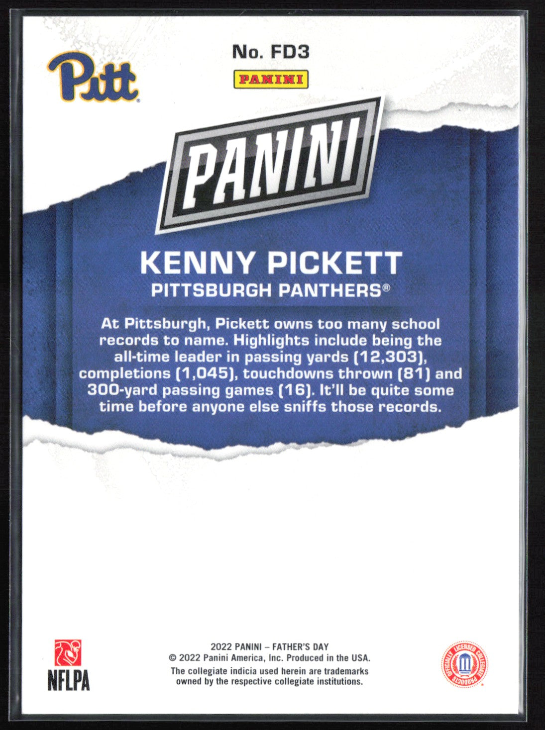 Kenny Pickett RC /199 2022 Father's Day