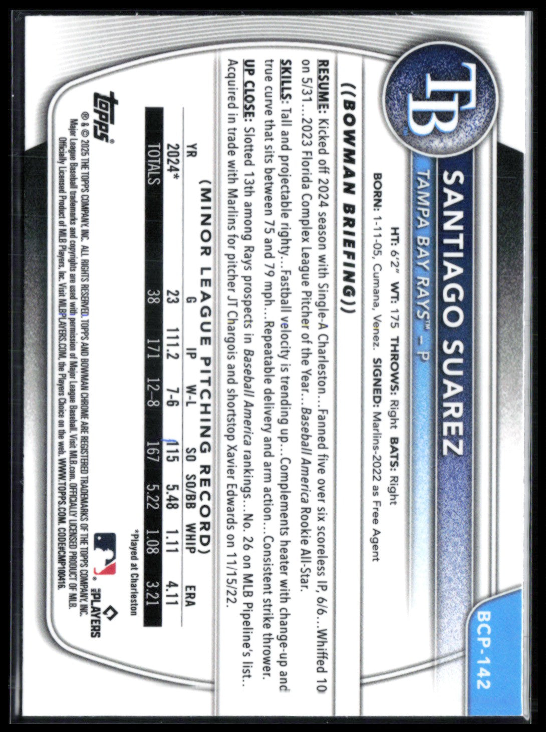 Santiago Suarez 1st Bowman Sapphire