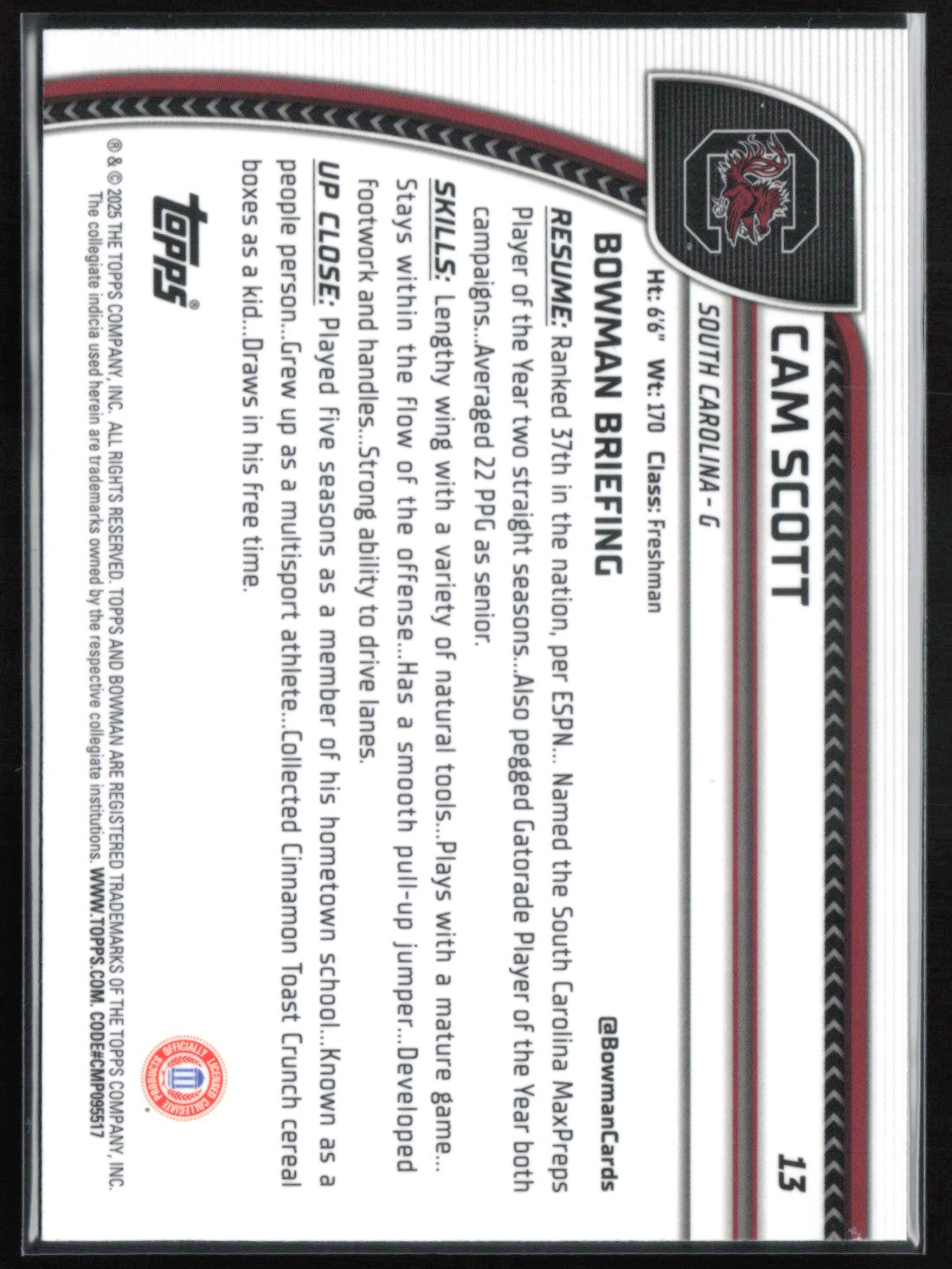 Cam Scott 1st Bowman Purple Lava