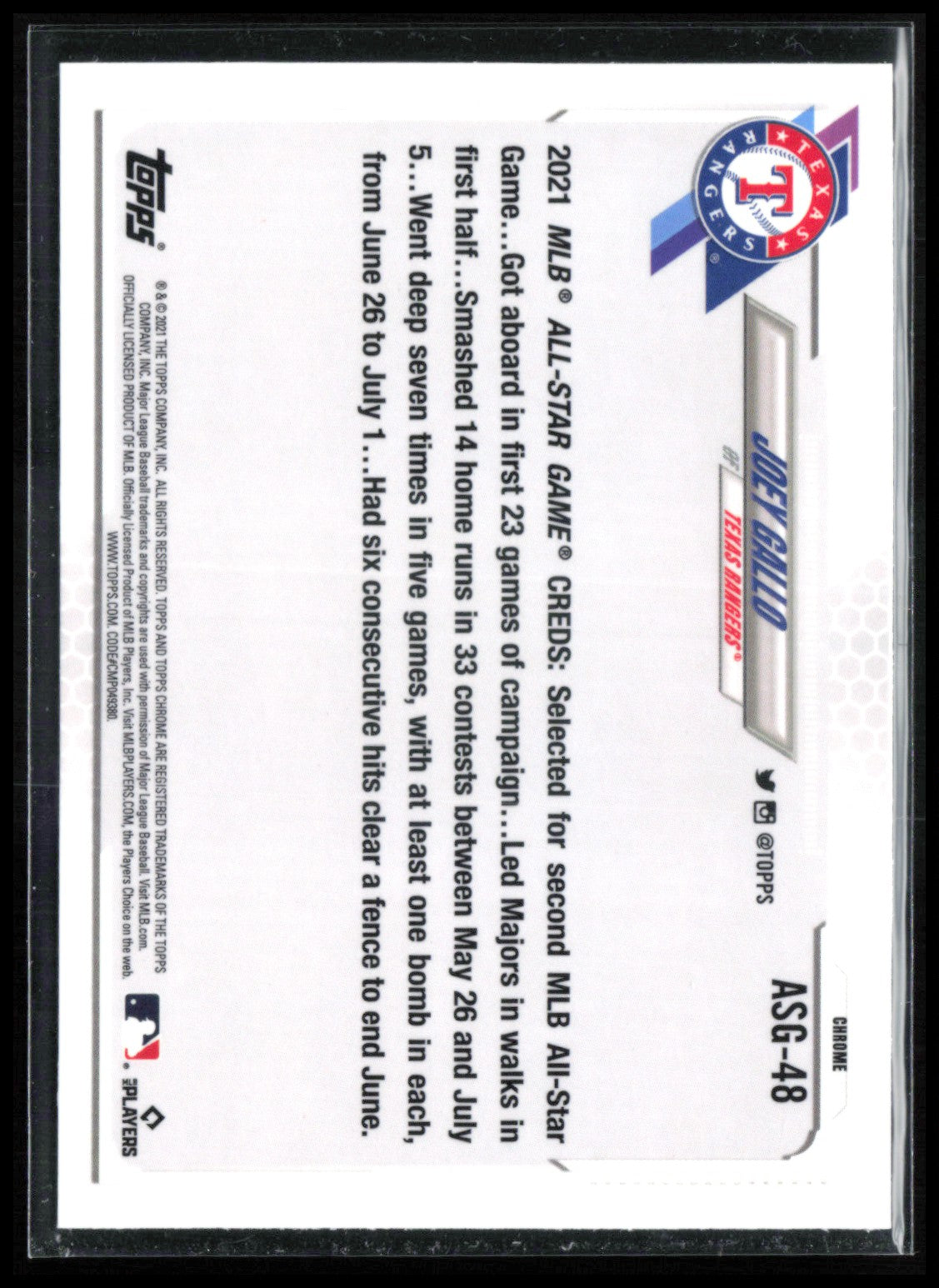Joey Gallo Refractor ASG