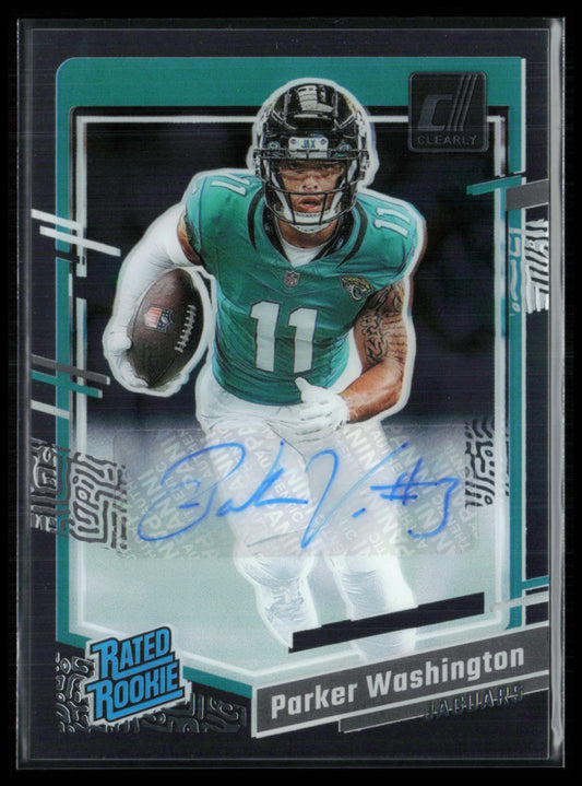 Parker Washington RC Auto 2023 Clearly Donruss