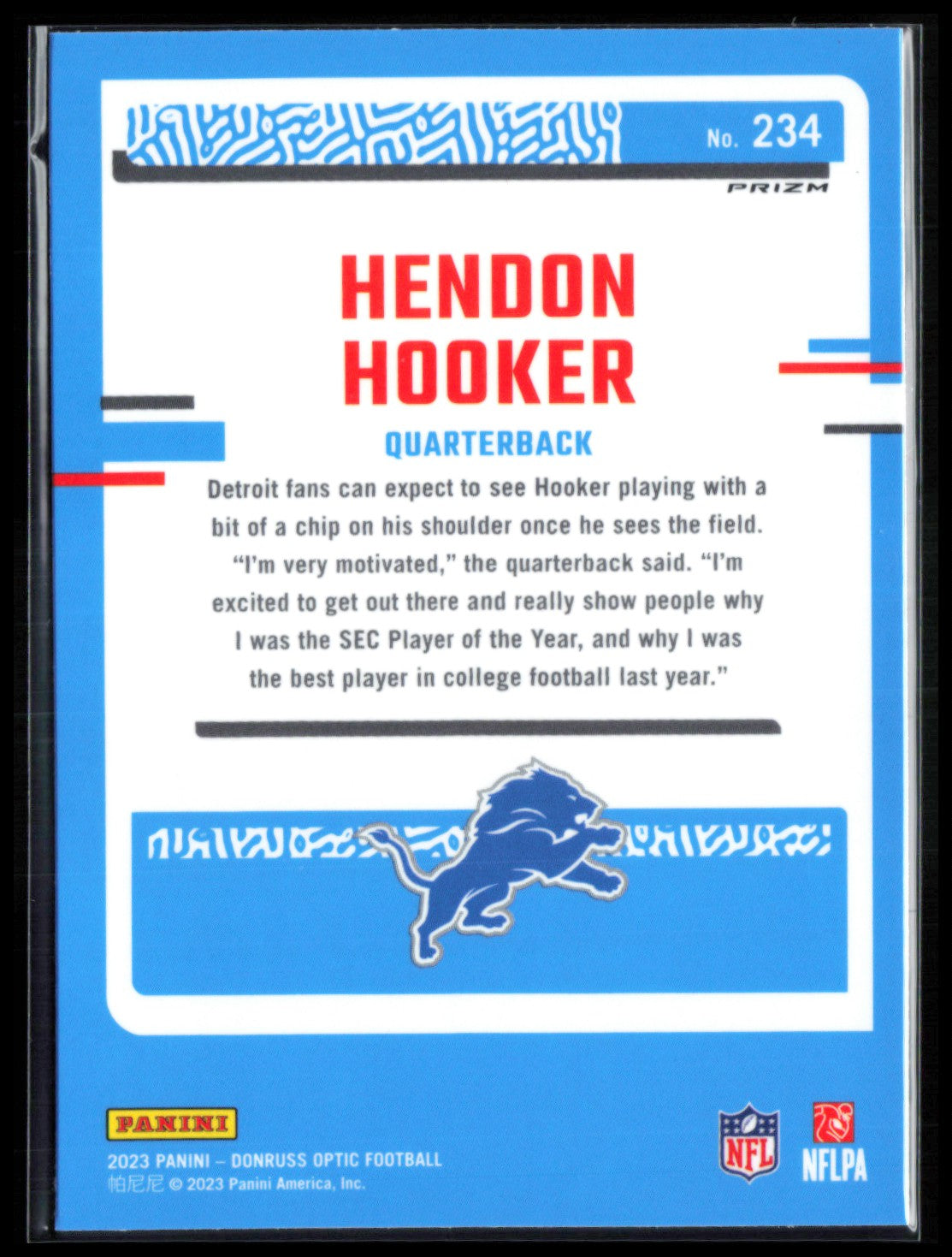 Hendon Hooker RC Pink Holo