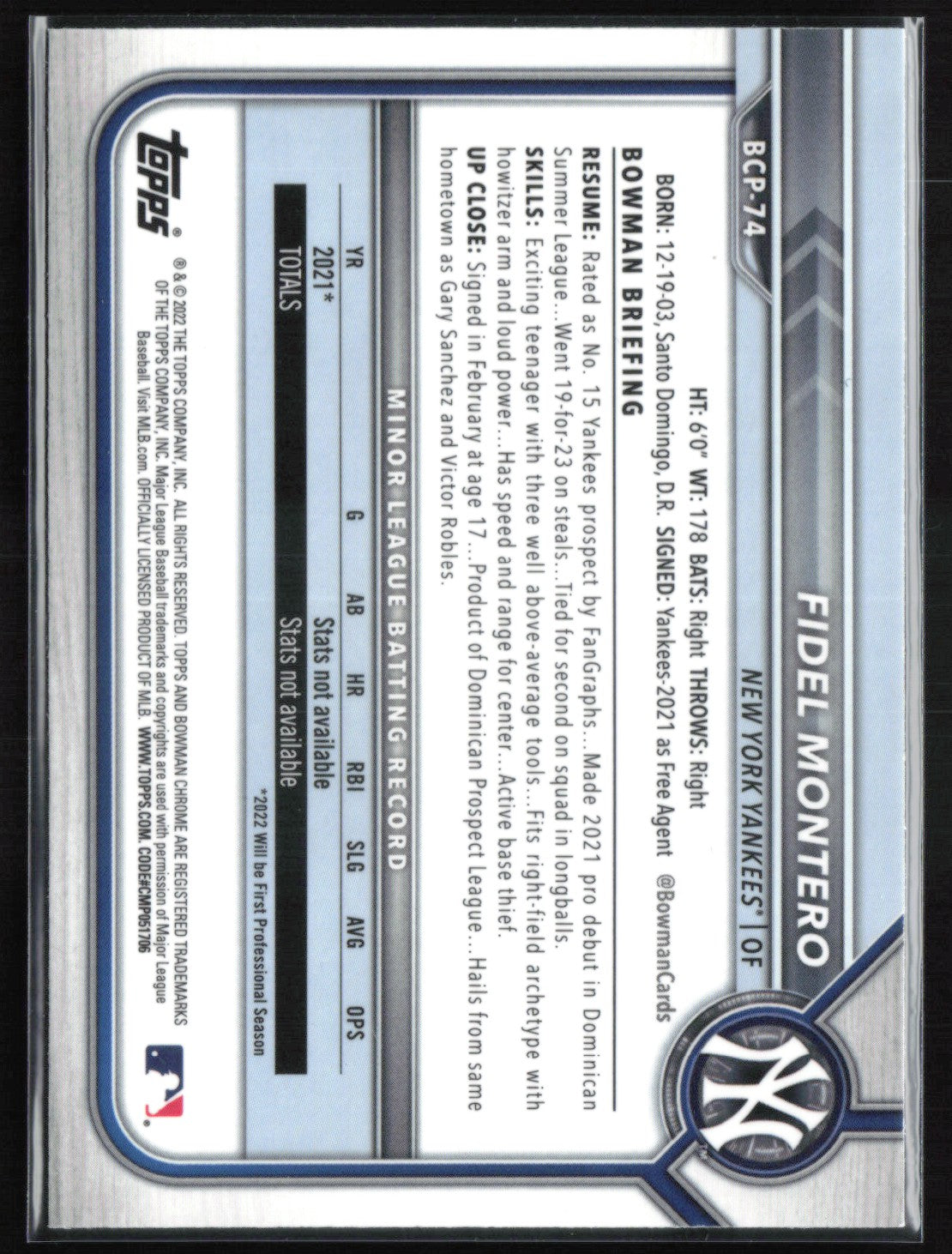 Fidel Montero 1st Bowman