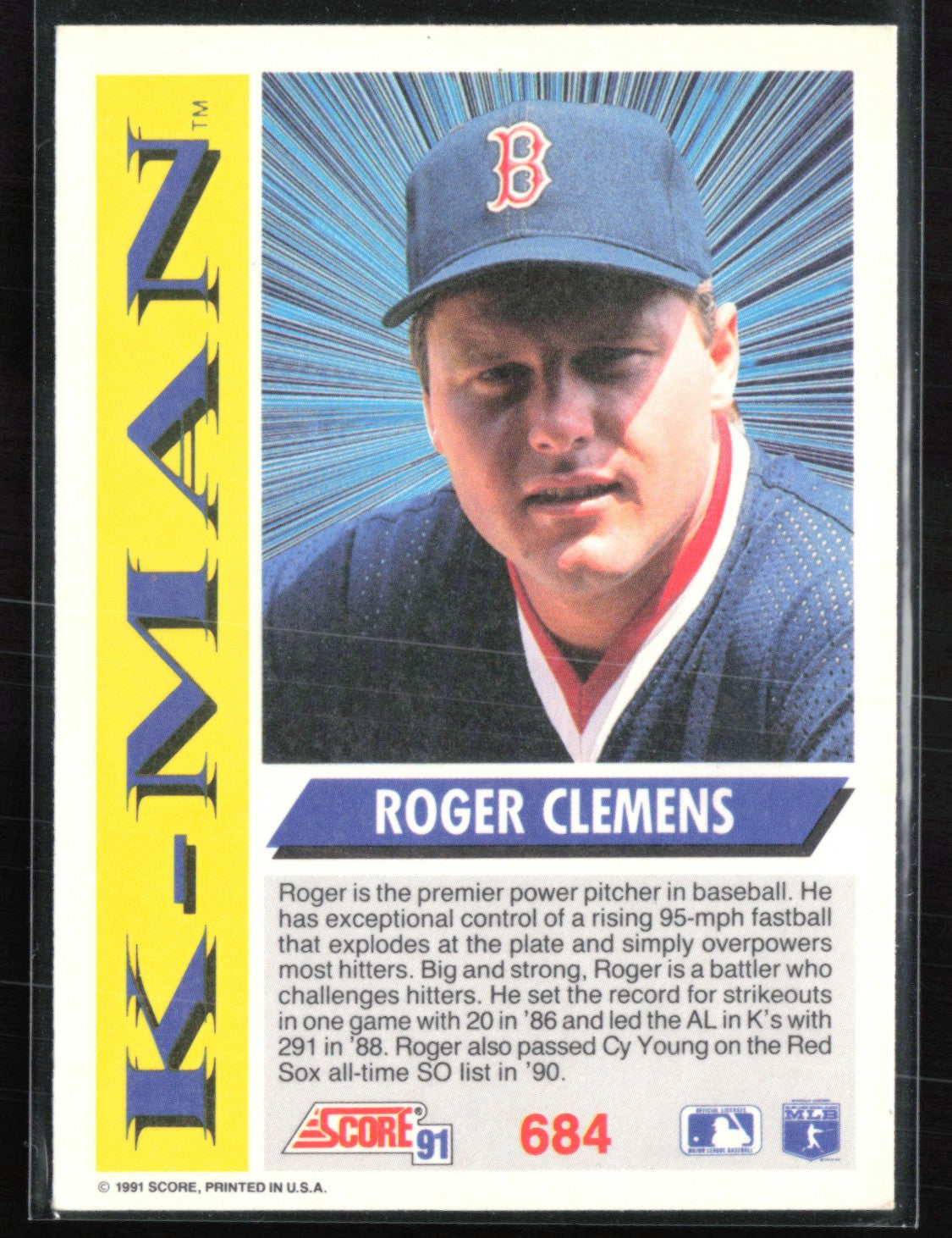 Roger Clemens 1991 Score