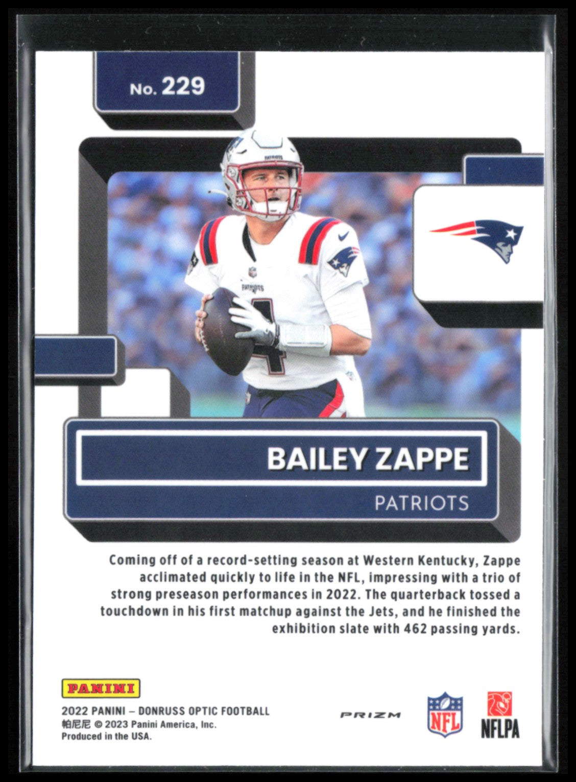 Bailey Zappe RC Purple Shock