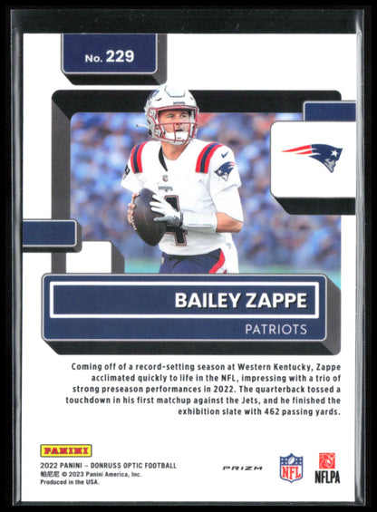Bailey Zappe RC Purple Shock
