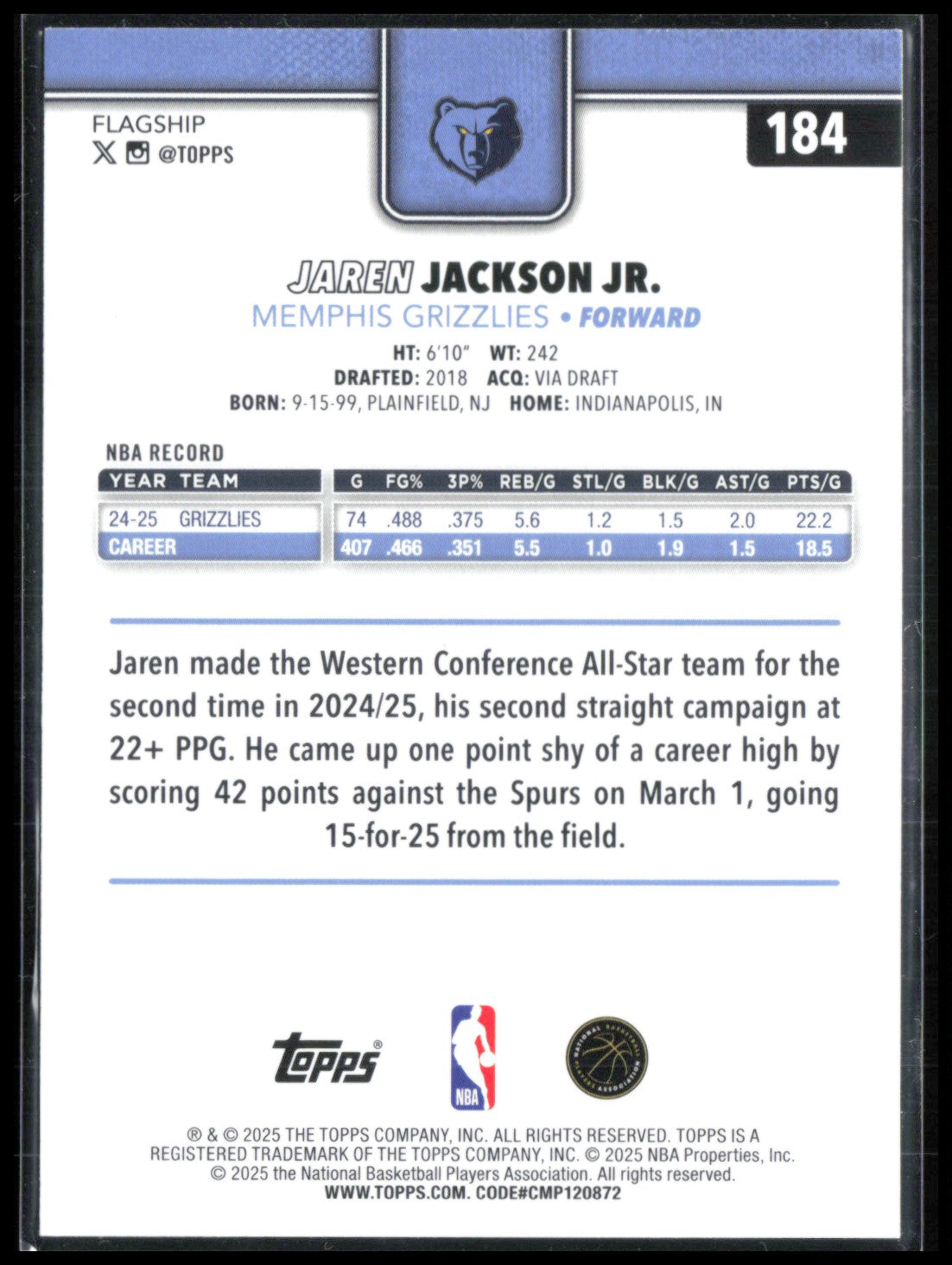 Jaren Jackson Jr. Silver Foil