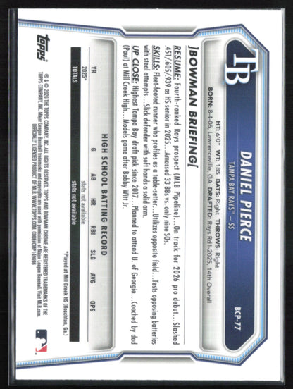 Daniel Pierce 1st Bowman Mojo