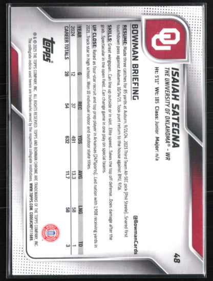 Isaiah Sategna 1st Bowman /325