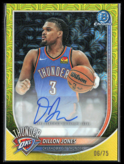 Dillon Jones Auto Yellow Mojo /75 2025-26 Bowman Chrome