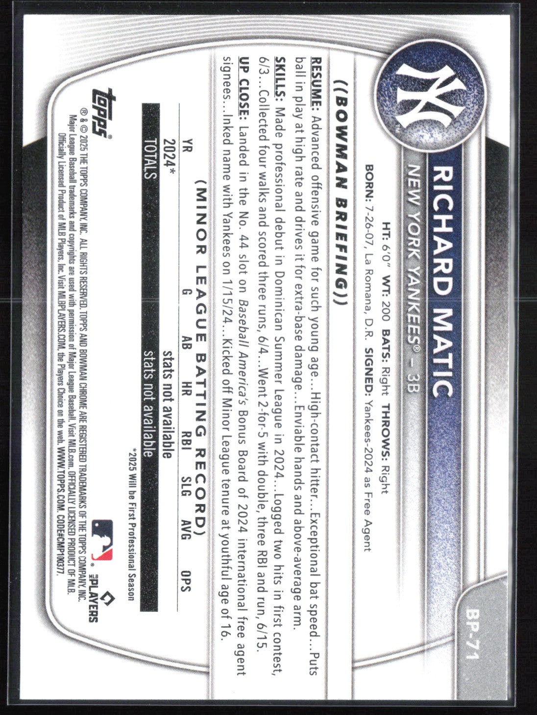 Richard Matic 1st Bowman