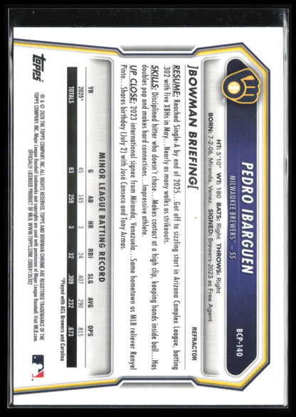 Pedro Ibarguen 1st Bowman /499 Refractor