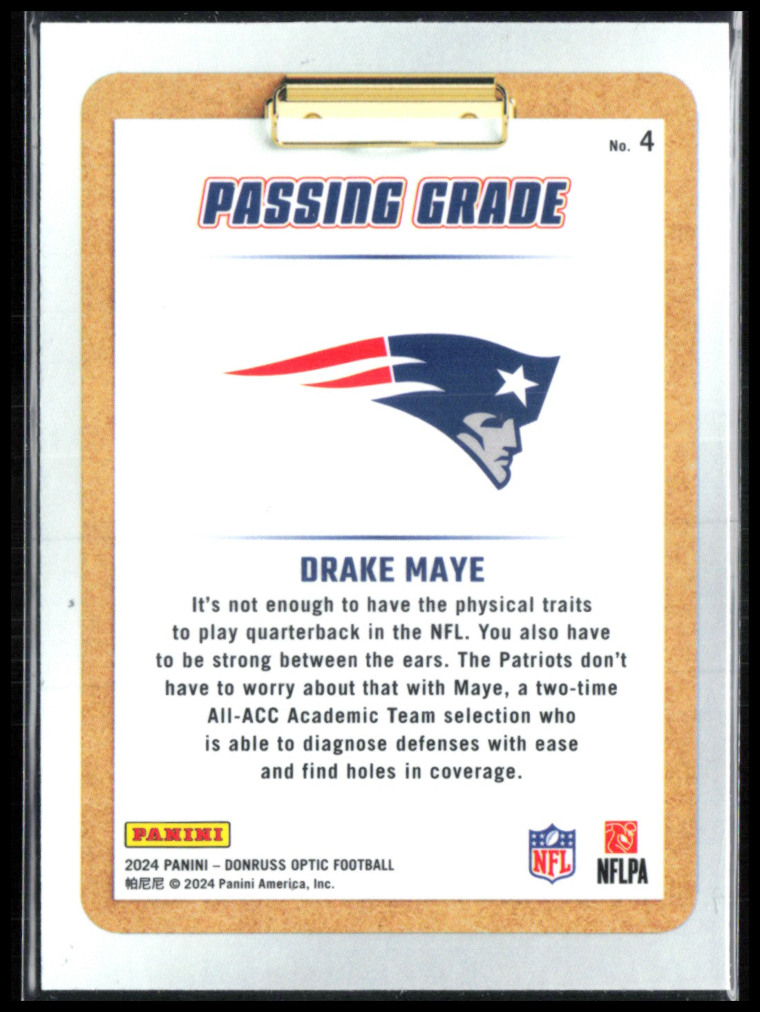 Drake Maye RC Passing Grade