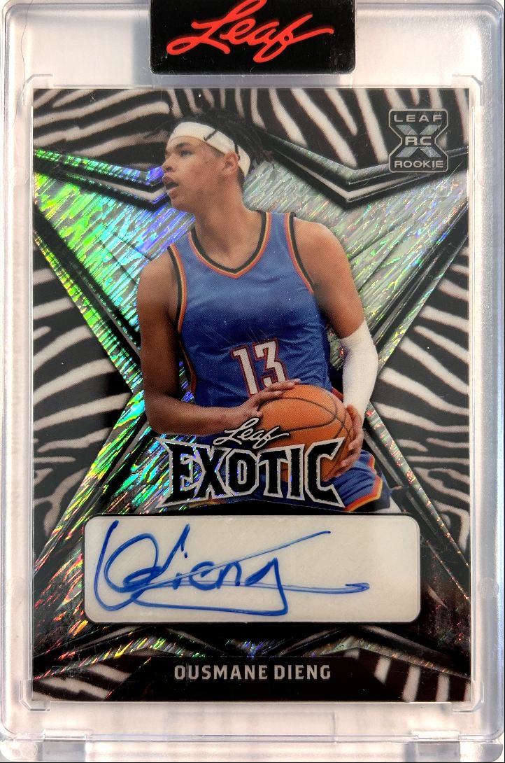 Ousmane Dieng Auto /8 Zebra 2022 Leaf Exotic XRC