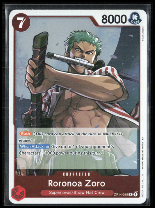 Roronoa Zoro - OP14-015 Rare Holo (One Piece)