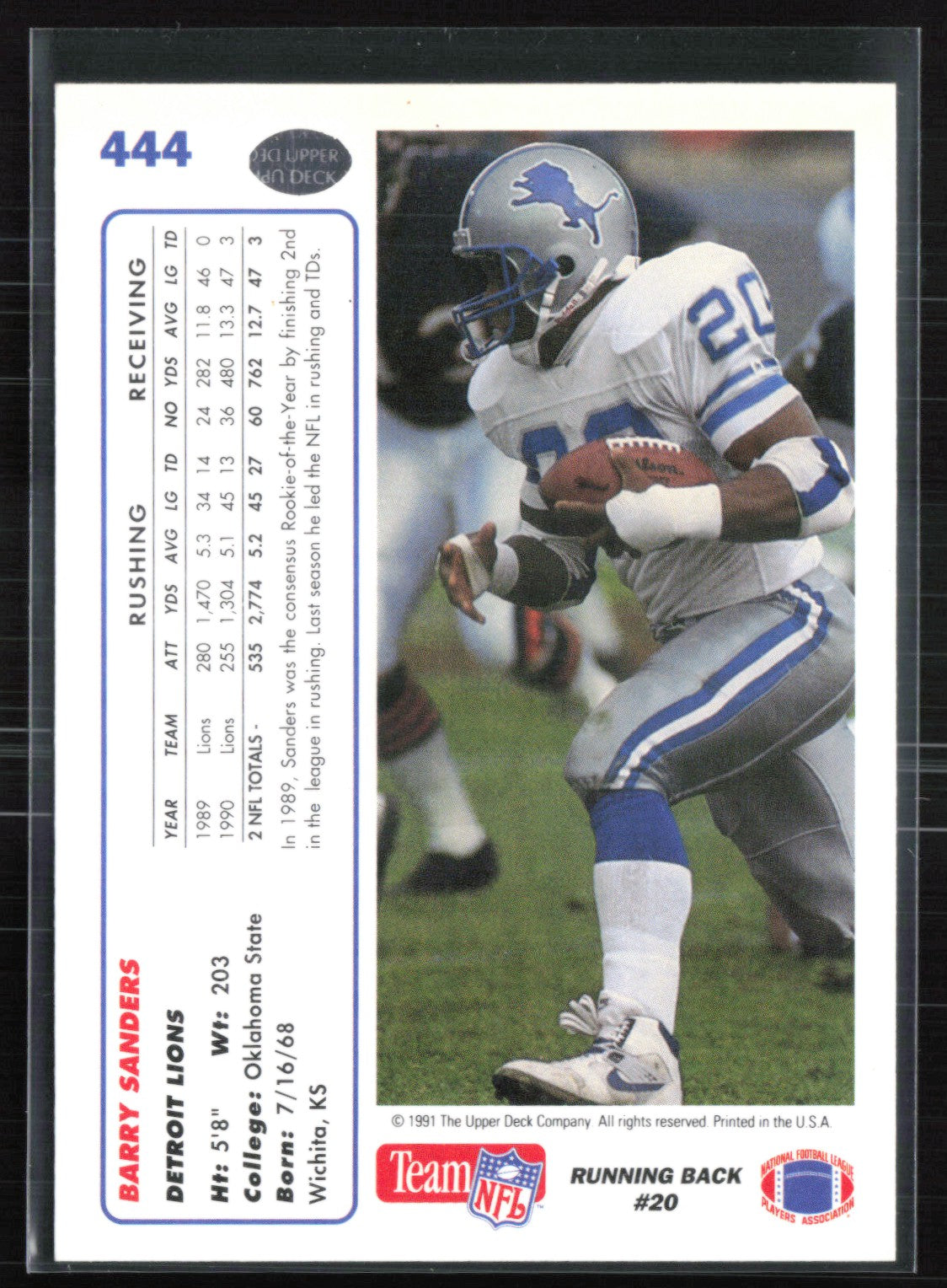 Barry Sanders 1991 Upper Deck