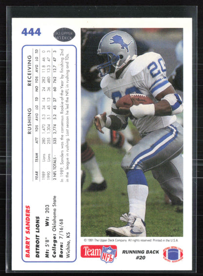 Barry Sanders 1991 Upper Deck