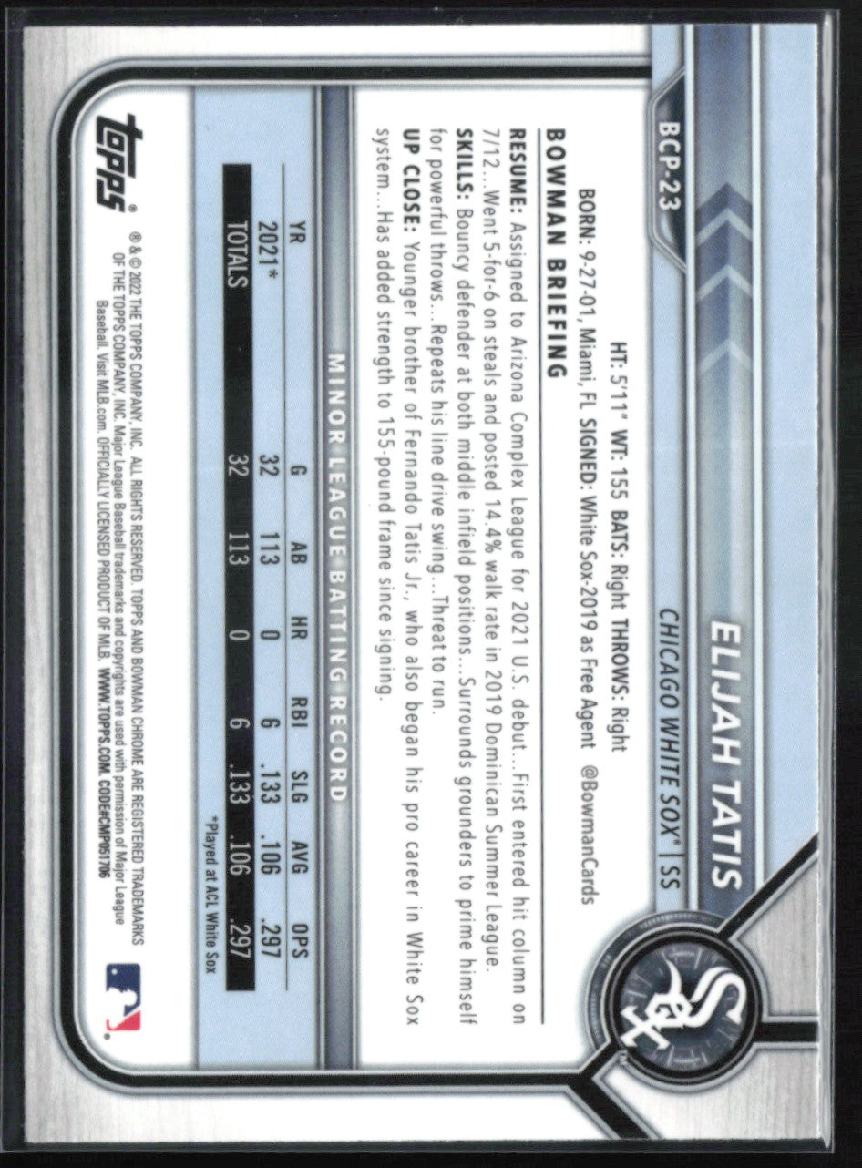 Elijah Tatis 1st Bowman Chrome