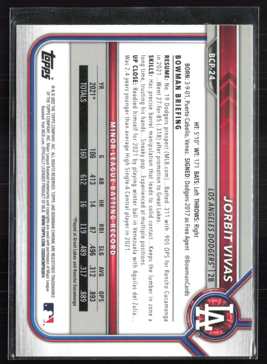 Jorbit Vivas 1st Bowman Mojo