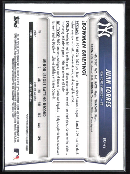 Juan Torres 1st Bowman Chrome