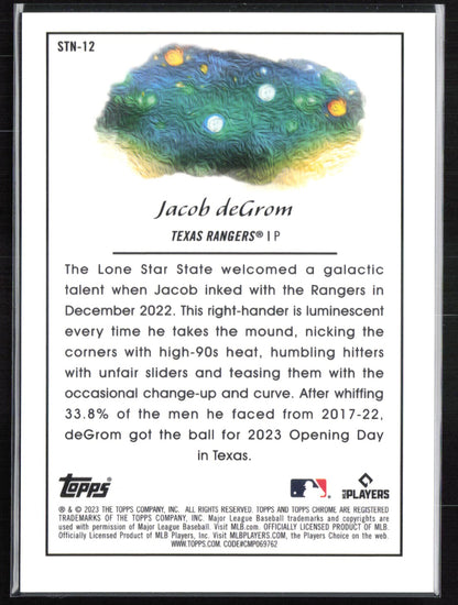 Jacob deGrom 2023 Topps Chrome Cosmic Stars in the Night