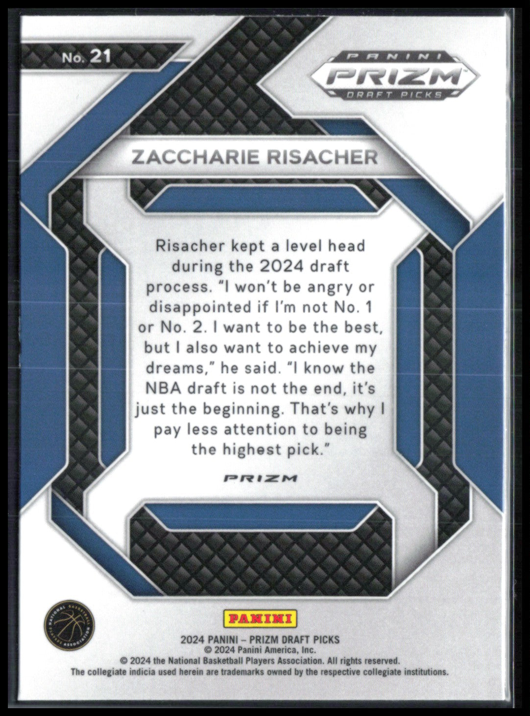 Zaccharie Risacher RC Silver Prizm