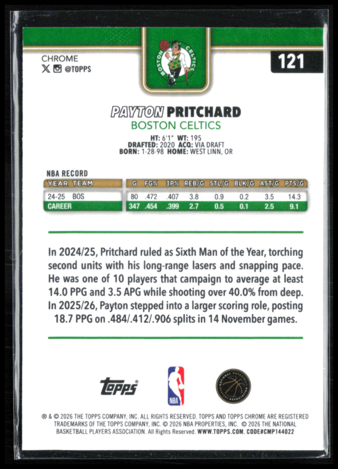 Payton Pritchard RWB