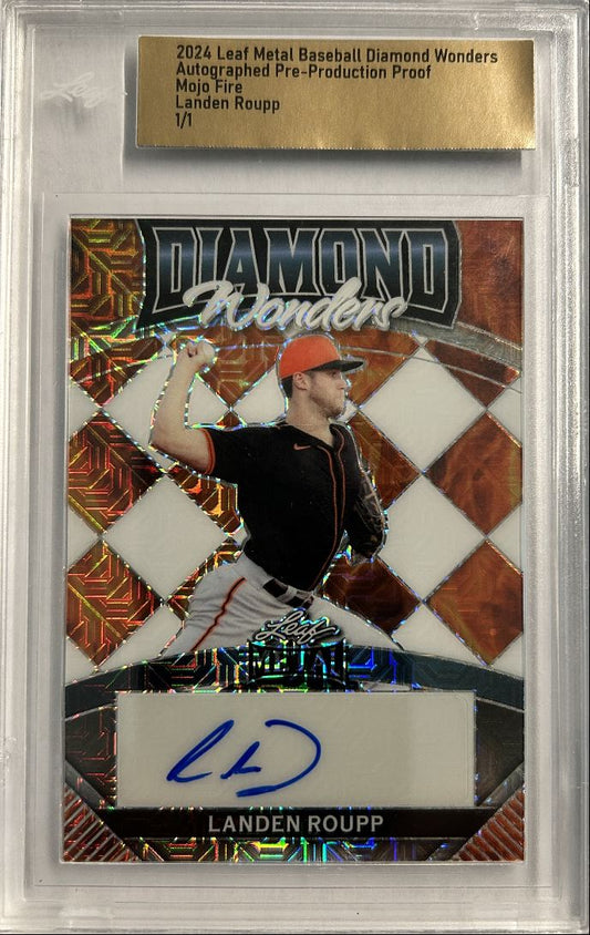 Landen Roupp 1/1 Auto 2024 Leaf Metal Pre-Production Proof
