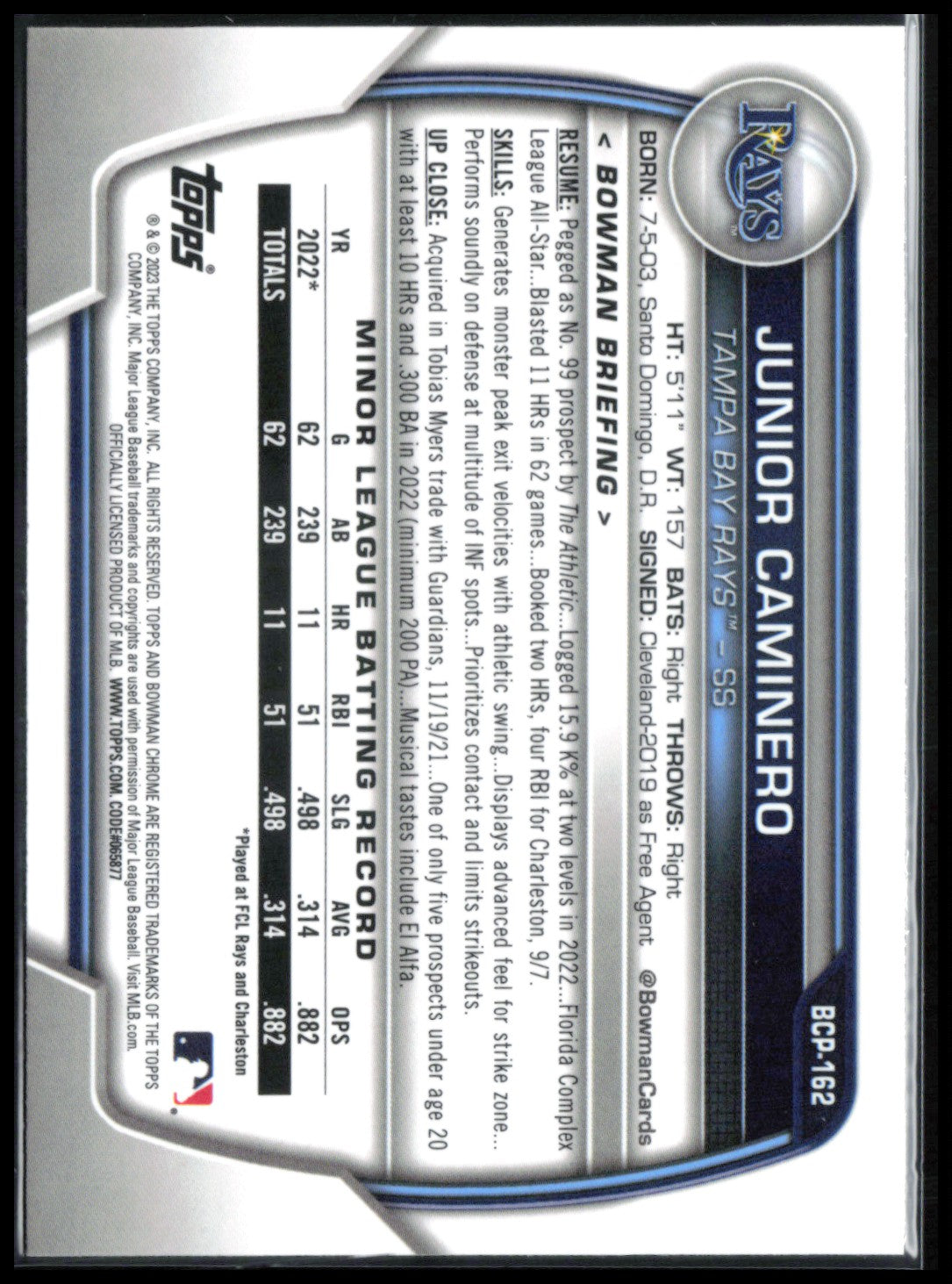 Junior Caminero Prospects