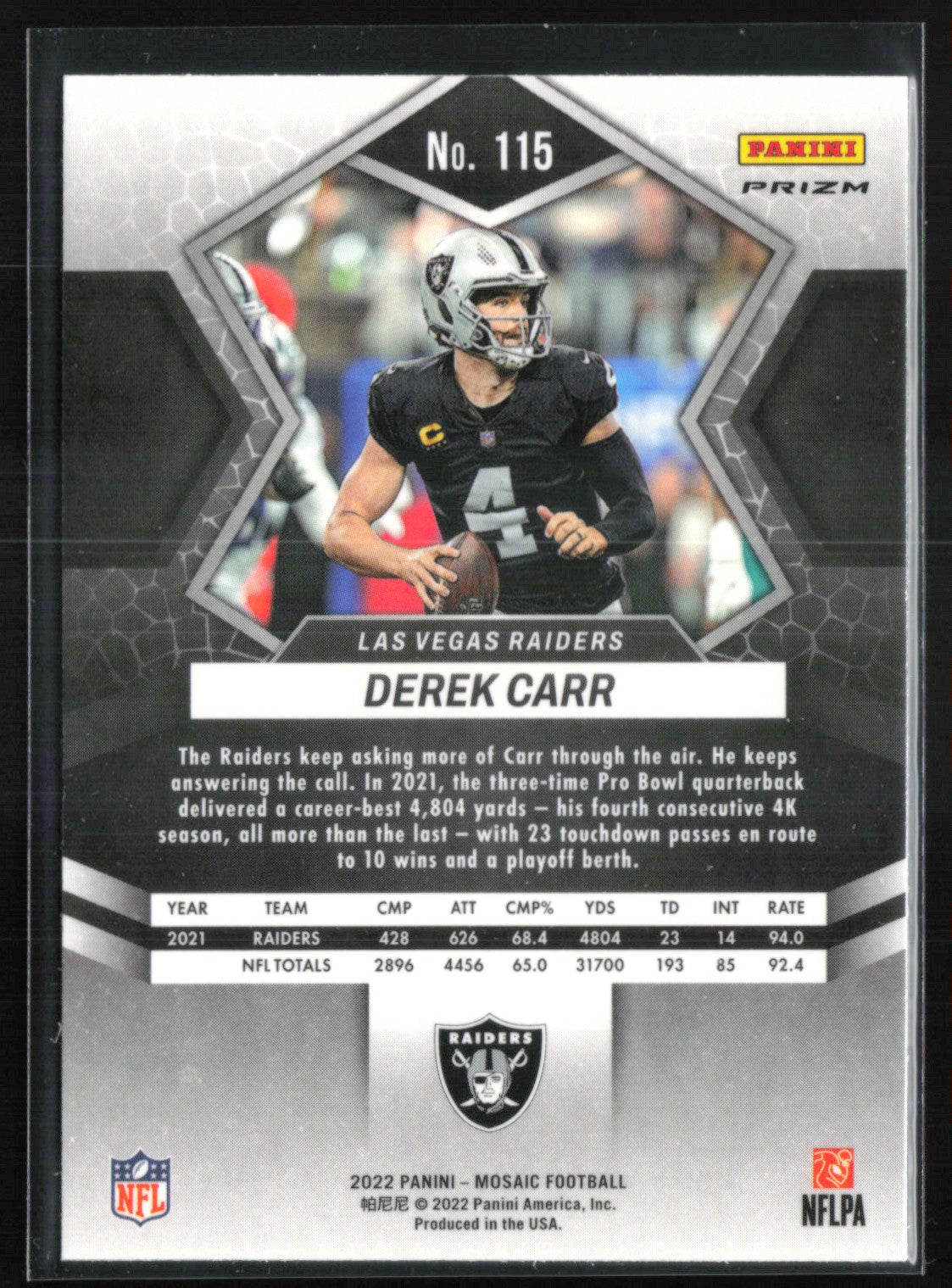 Derek Carr Orange Mosaic