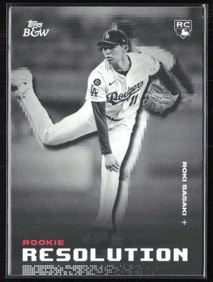 Roki Sasaki RC Rookie Resolution 2025 Topps B&W