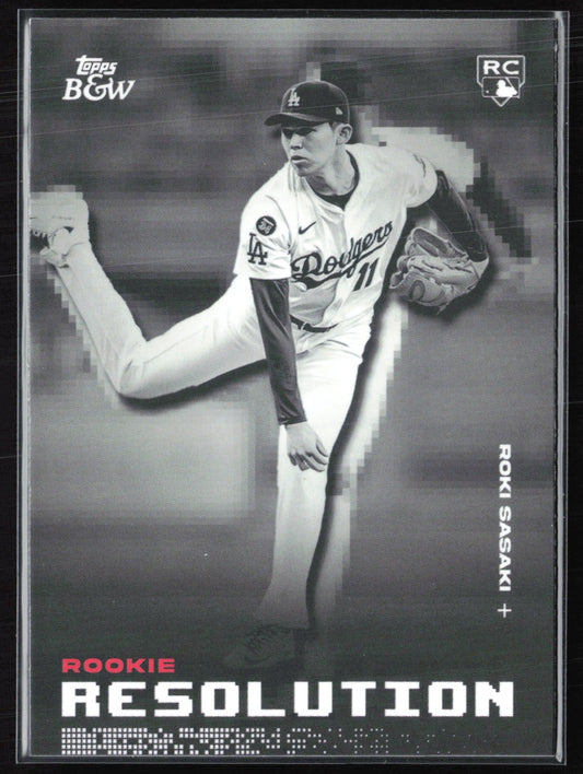 Roki Sasaki RC Rookie Resolution 2025 Topps B&W