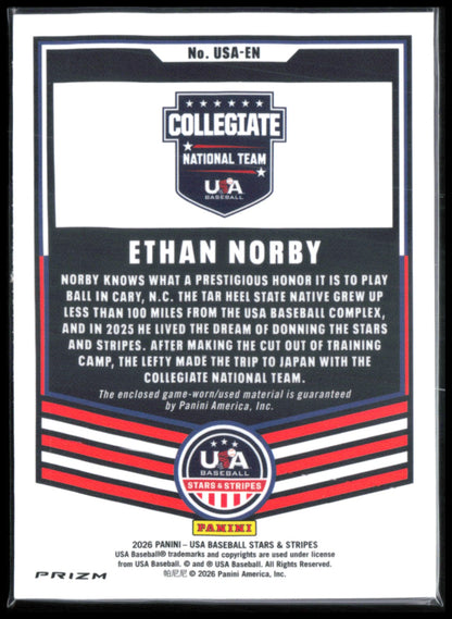 Ethan Norby Game-Used Mem